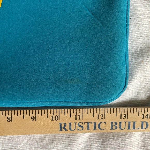 Ralph Lauren laptop bag neoprene big pony polo turquoise & yellow - Picture 4 of 7